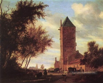  tower - Tour à la route paysage Salomon van Ruysdael